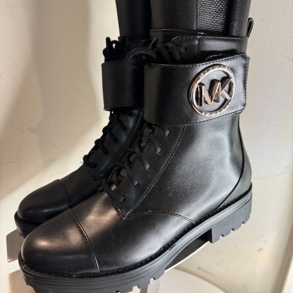 MICHAEL  KORS Tatum Combat PU Leather Women's Boot S122F New